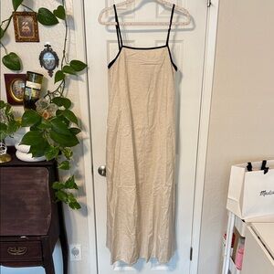 Source Unknown Tan Maxi Dress with Black Trim